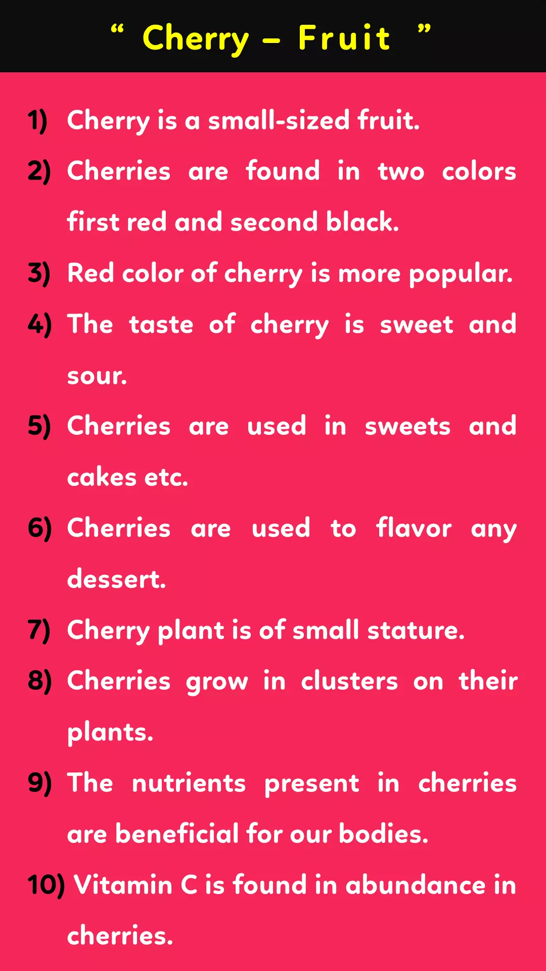 10 lines about Cherry in English