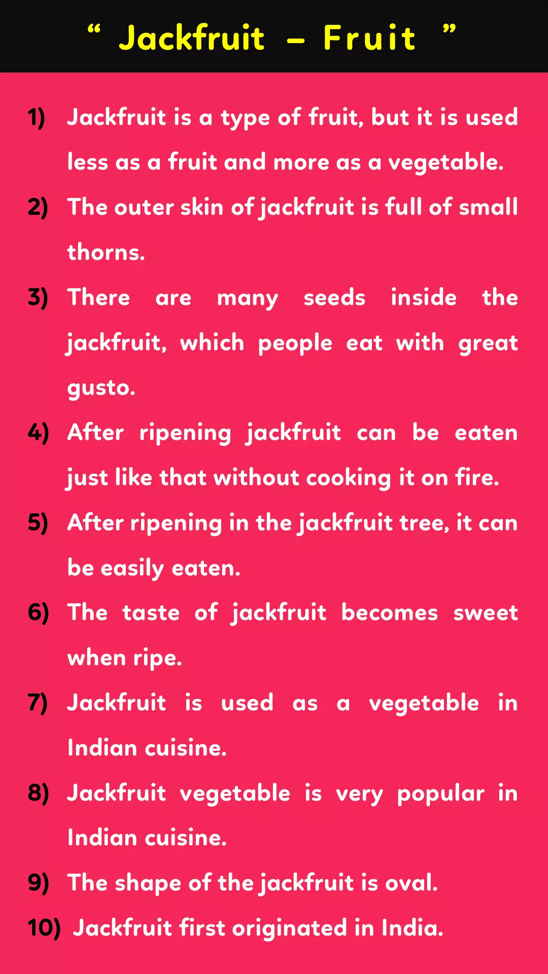 10 lines on Jackfruit in English