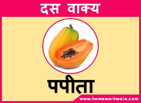 Papaya par 10 lines hindi mein