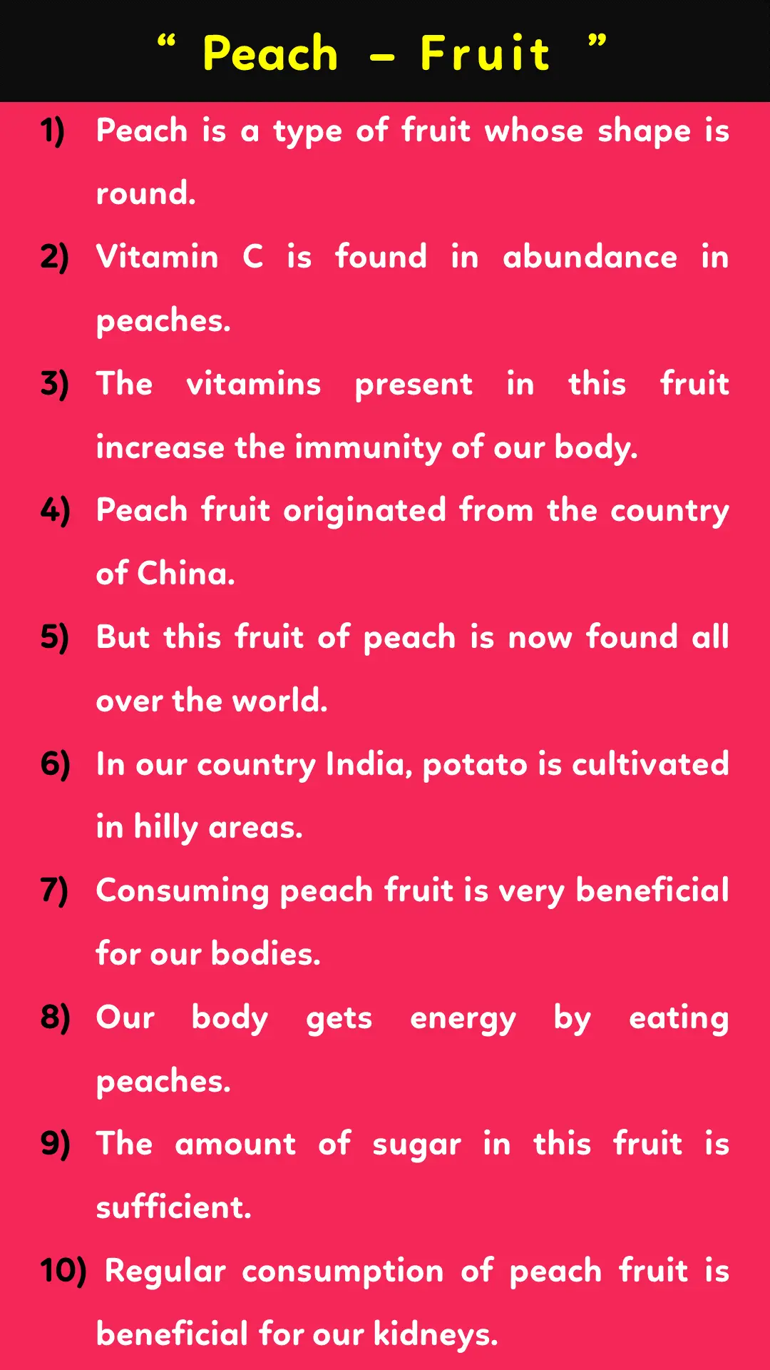 10 lines on Peach in English