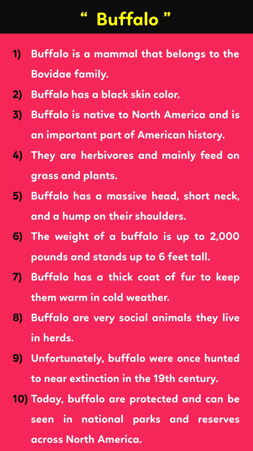 10 lines on Buffalo in English