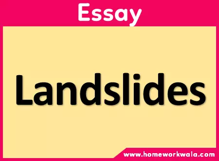 Essay on Landslides in English
