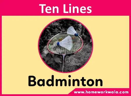 10 lines my favourite game Badminton