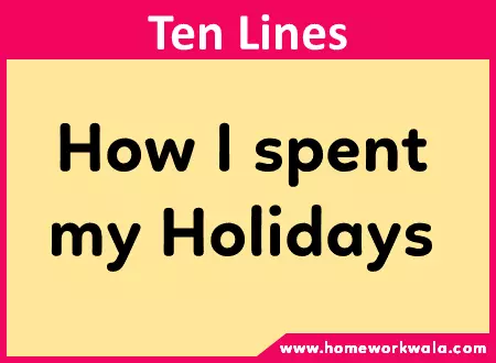 10 lines on How I spent my holiday