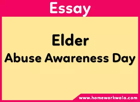 Essay on World Elder Abuse Awareness Day