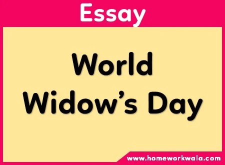 Essay on International Widows Day