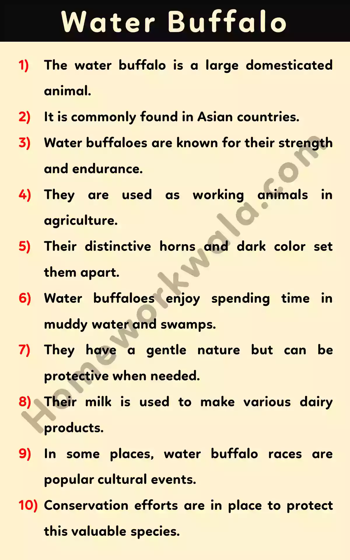 10 lines about Water Buffalo