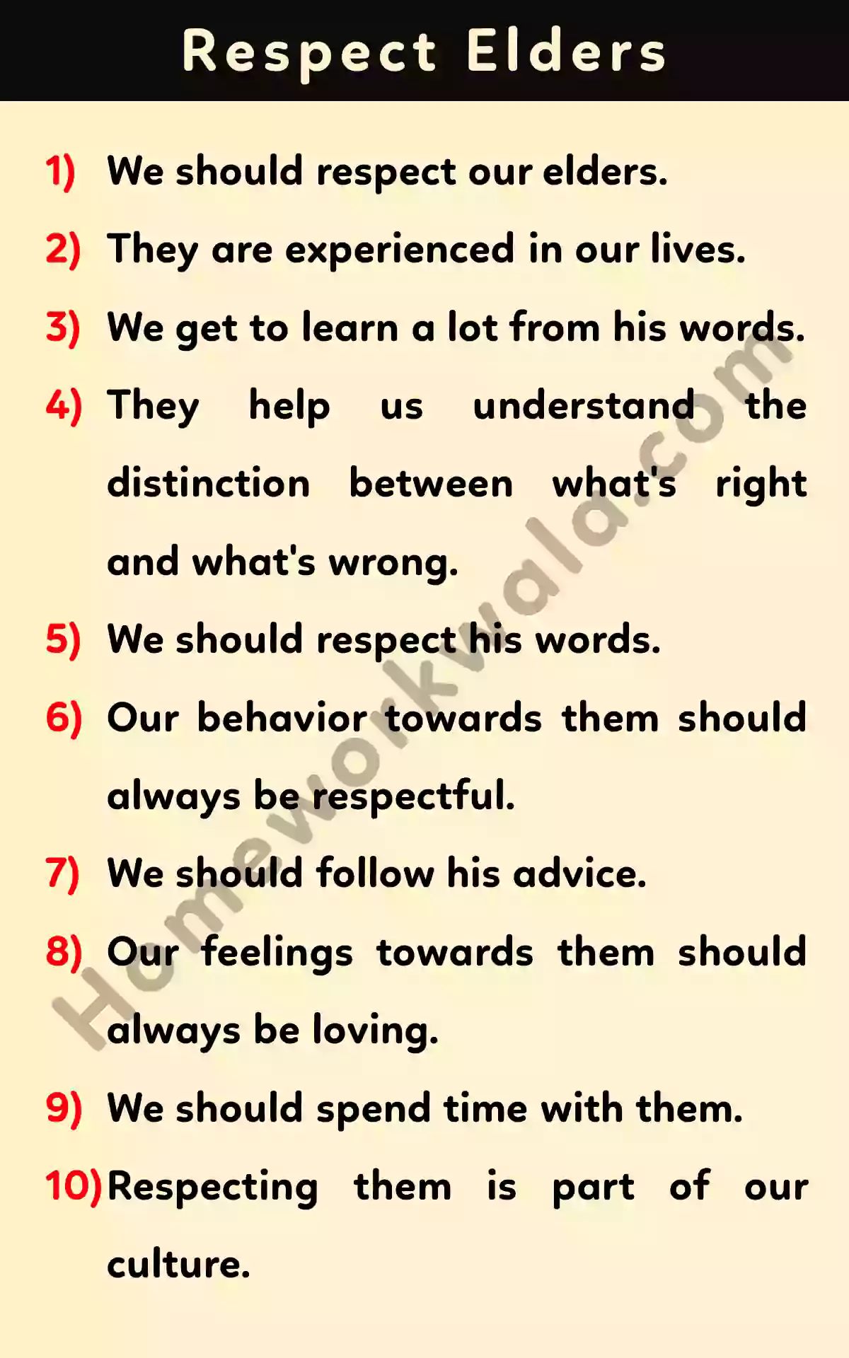 10 lines about Respect Elders